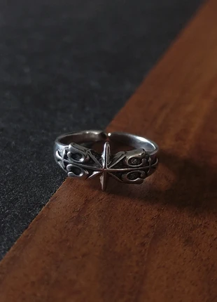 Bague Étoile Gothique Ajustable Y2K Vintage Goth Grunge Homme Men Jewelry Streetwear, brand: CHROME, condition: Very good, size: Adjustable, €7.50, €8.58 includes Buyer Protection