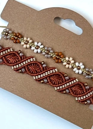 Macrame armbanden bruin-beige, staat: Nieuw zonder prijskaartje, € 3,30, € 4,17 inclusief Kopersbescherming