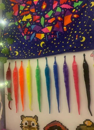 Fluffy rainbow worms, brand: IDK, condition: Very good, £5.00, £5.70 includes Buyer Protection