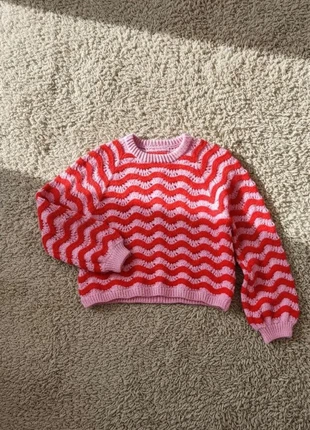 Pull ondulé rose et rouge, brand: PuchiMoon, condition: Very good, size: S / 36 / 8, €44.99, €47.94 includes Buyer Protection