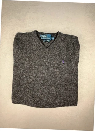 polo ralph lauren pull gris laine col v logo violet homme taille S coupe ajustée élégante “710”, brand: Ralph Lauren, condition: Very good, size: S, €35.00, €37.45 includes Buyer Protection Pro