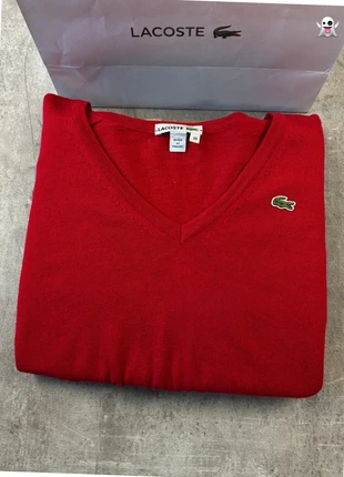 Pull col V lacoste unies rouge logo brodé taille XS femme / KZ090, marca: Lacoste, estado: Muy bueno, tamaño: XS / 34 / 6, 24,90 €, 26,85 € Protección al comprador incluida