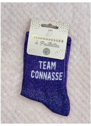Chaussettes a paillettes Team Connasse violet taille 36-42 femme idee cadeau mode tendance, brand: chaussettes à paillettes, condizioni: Ottime, taglia: Taglia unica, €5.00, €5.95 include la Protezione acquisti Pro