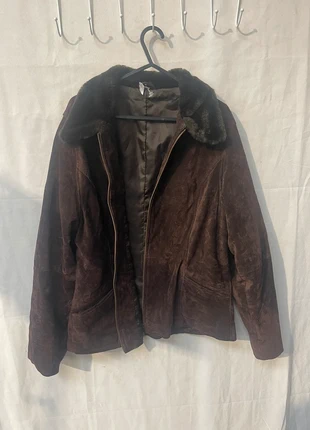 YK2 C&A suede brown coat with fur collar UK 14, brand: C&A, condition: Good, size: M / UK 12-14, £15.00, £16.45 includes Buyer Protection Pro