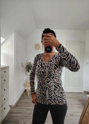 Pull léopard avec une touche de bleu taille L/XL, marque: Damod, état: Neuf avec étiquette, taille: XL / 42 / 14, 18,00 €, 19,60 € Protection acheteurs (Pro) incluse