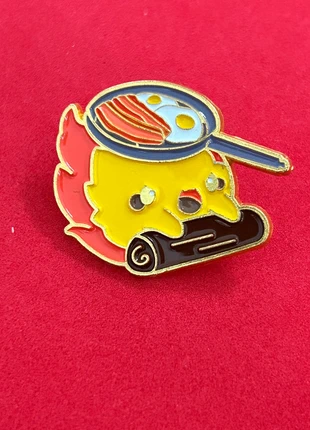 Calcifer Cooking Bacon Breakfast Enamel Pin Howl’s Moving Castle Studio Ghibli, condition: Like new, £2.99, £3.84 includes Buyer Protection