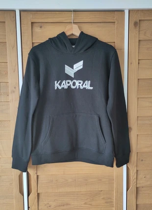 Sweat à capuche Kaporal garçon 16 ans – noir, logo blanc/gris tout neuf, brand: Kaporal, condition: New without tags, size: 16 years / 176 cm, €25.00, €26.95 includes Buyer Protection