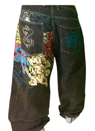 Jean baggy large loose broderie y2k streetwear 80s wide leg embroidered hip-hop style "JNCO", brand: y2k, condition: Very good, size: W34, €120.00, €126.70 includes Buyer Protection