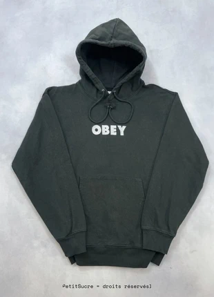 Pull Obey Noir brodé coupe Large Hoodie Oversize Sweatshirt - Taille M #1248, brand: Obey, condition: Very good, size: M, €46.90, €49.95 includes Buyer Protection Pro
