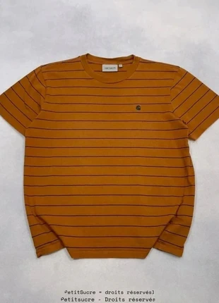 T-shirt Carhartt wip Marron rayé Noir Homme 100% Coton Denton - Taille S /1742B, brand: Carhartt, condition: Very good, size: S, €29.00, €31.15 includes Buyer Protection Pro