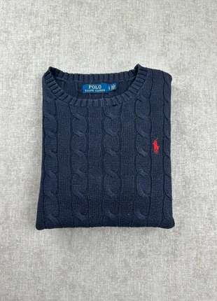 Pull Ralph Lauren torsadée | Taille L homme | bleu marine logo rouge, marca: Ralph Lauren, estado: Muy bueno, tamaño: L, 55,00 €, 58,45 € Protección al comprador Pro incluida