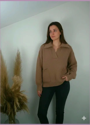 Pull Col Polo Oversize Marron Camel en Maille Épaisse - Y2K - Taille M, marque: Vintage Dressing, état: Très bon état, taille: M / 38 / 10, 18,00 €, 19,60 € Protection acheteurs incluse