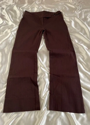2000s mid-rise y2k flared striped brown pants - officecore style, marque: Etam, état: Très bon état, taille: L / 40 / 12, 27,00 €, 29,05 € Protection acheteurs (Pro) incluse
