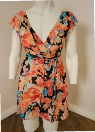 Boohoo Floral Wrap Dress UK 12 / US 8 Brand New Without Tags bg5, brand: Boohoo, condition: New without tags, size: S / UK 8-10, £8.10, £9.21 includes Buyer Protection