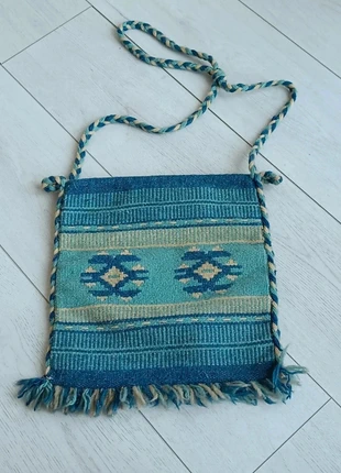 Borsa in lana Blu e Bianca Vintage, marque: Vintage, état: Très bon état, 9,50 €, 10,68 € Protection acheteurs incluse