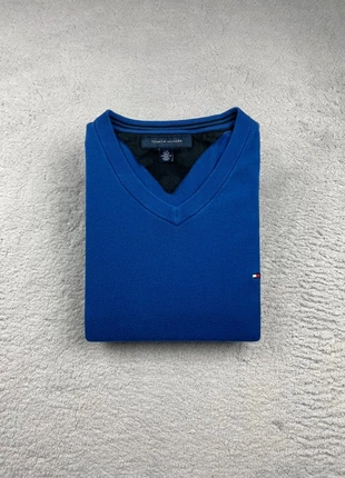 Pull/Sweat/Crewneck manche longue col V Tommy Hilfiger Bleu logo brodé Taille L Homme, brand: Tommy Hilfiger, condition: Very good, size: L, €29.90, €32.10 includes Buyer Protection Pro