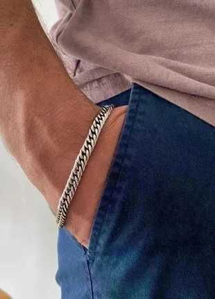 Bracelet homme en acier inoxydable, bracelet chaîne cubaine, bijou homme, cadeau pour lui, condition: Very good, €13.00, €14.35 includes Buyer Protection Pro