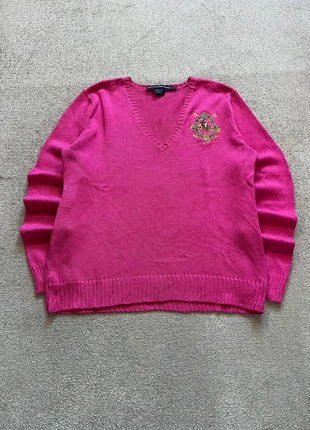 Ralph Lauren Sweater/Jersey Retro Old Money V-Neck Cotton Embroidered Logo Pink, marque: Ralph Lauren, état: Très bon état, taille: XL / 42 / 14, 23,90 €, 25,80 € Protection acheteurs incluse