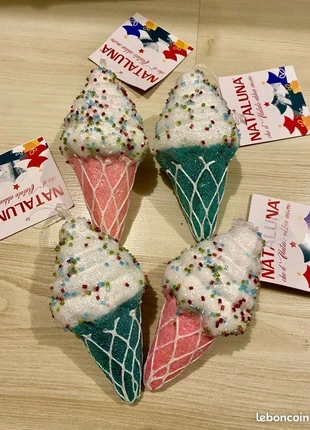 Lot de 4 décorations boules de noël neuves cornets de glaces, marke: Nataluna, zustand: Neu, mit Etikett, 6,00 €, 7,00 € inklusive Vinted-Käuferschutz
