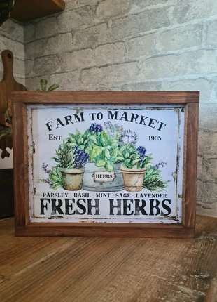 Cadre sign farmhouse en bois décoration saisonnière, brand: le comptoir farmhouse, condition: Very good, €15.00, €16.45 includes Buyer Protection