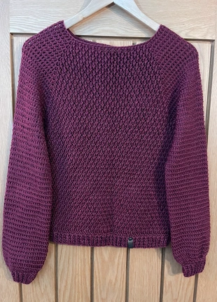 Handmade Knitted Wool Top – Burgundy – Approx Size S/M, brand: Handmade wool, condition: Very good, size: S / UK 8-10, £16.00, £17.50 includes Buyer Protection