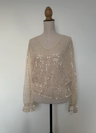 Haut blouse sequin chemise camisa Folder Camicia overhemd festa fest fête pimkie blusa, marke: Pimkie, zustand: Neu, mit Etikett, größe: M / 38 / 10, 15,00 €, 16,45 € inklusive Vinted-Käuferschutz