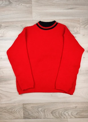 Pull chaud d'hiver, col rond, coupe large/oversize, vintage années 90, Y2K, rouge, taille XXL homme, merk: Highbulk, staat: Heel goed, maat: XXL, € 11,00, € 12,25 inclusief Kopersbescherming Pro