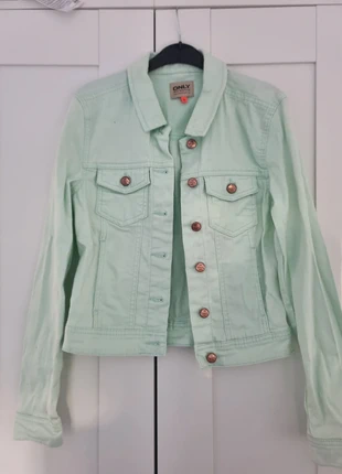 Mint groene spijkerjas - Maat XS, merk: ONLY, staat: Goed, maat: XS / 34 / 6, € 4,99, € 5,94 inclusief Kopersbescherming