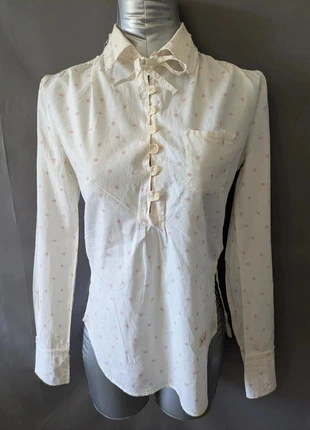 Tunique IKKS blanche à motifs rouges – Taille 36 (FR), marque: IKKS, état: Bon état, taille: S / 36 / 8, 17,00 €, 18,55 € Protection acheteurs (Pro) incluse