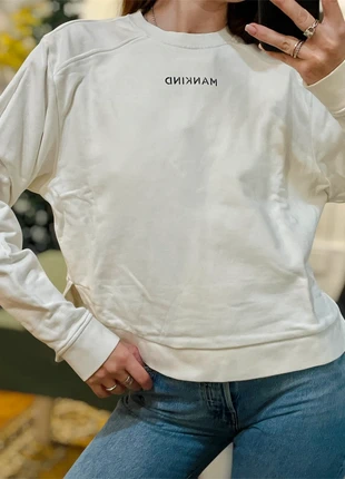 Felpa senza cappuccio - 7 For All Mankind - Bianca con logo nero, marca: 7 For All Mankind, estado: Muito bom, tamanho: S / 36 / 8, €10.00, €11.20 inclui Proteção do Comprador