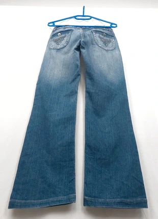 Baggy Butterfly Embroidery Bootcut Jeans Vintage Y2K Streetwear Boho, marca: Vintage Dressing, estado: Bom, tamanho: M / 38 / 10, €17.00, €18.55 inclui Proteção do Comprador