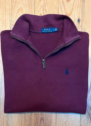 Pull Half Zip Ralph Lauren col camionneur couleur rouge bordeaux taille S très bon état, marca: Ralph Lauren, estado: Muito bom, tamanho: S, €42.50, €45.33 inclui Proteção do Comprador