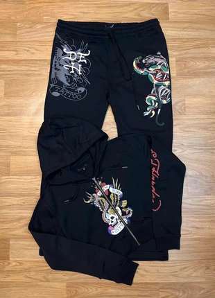 Ensemble jogging gilet crop ed Hardy vintage retro 2000s motifs tête de mort animaux noire XL 49, brand: Ed Hardy, condition: Very good, size: XL / 42 / 14, €49.00, €52.15 includes Buyer Protection