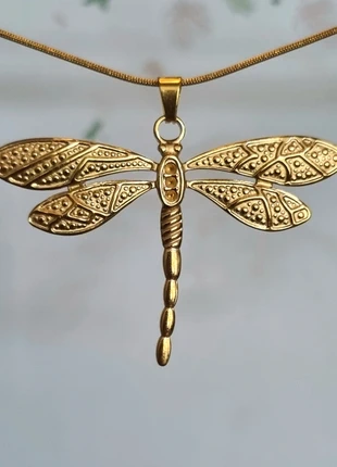Elegante goudkleurige ketting dragonfly ●stainlesssteel, staat: Heel goed, € 5,95, € 6,95 inclusief Kopersbescherming Pro