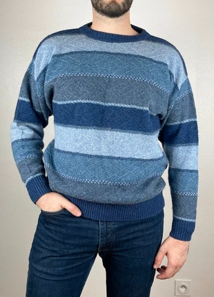 Pull a rayures vintage Bleu Homme Taille L / VST243, marca: Vintage, estado: Muito bom, tamanho: L, €20.00, €21.70 inclui Proteção do Comprador Pro