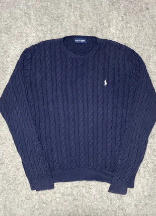 Pull à col rond Torsade Ralph Lauren Coton/cachemire marine logo blanc - L, brand: Ralph Lauren, condition: Very good, size: L, €69.90, €74.10 includes Buyer Protection