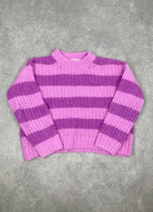 Pull La Maille Sézane rayé rose violet oversize moelleux col rond taille XS #448, brand: Sézane, condition: Very good, size: XS / 34 / 6, €60.00, €63.70 includes Buyer Protection