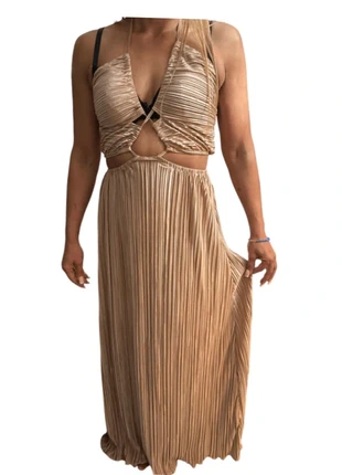 Altrosa goldenes Sommerkleid mit Schnürung M 38, brand: Sonstiges, condizioni: Ottime, taglia: M / IT 42 / EU 38, €14.00, €15.40 include la Protezione acquisti