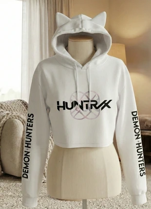🎤 Crop Top Sweat à Capuche Huntr/x - Demon Hunters Blanc (Taille S), brand: K-pop demon hunters, condition: New without tags, size: S, €16.00, €17.50 includes Buyer Protection