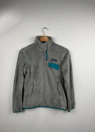Veste polaire quart de zip 1/4 zip boutonnée Patagonia grise et bleue - taille S - femme - CI85, brand: Patagonia, condition: Very good, size: S / 36 / 8, €45.00, €47.95 includes Buyer Protection