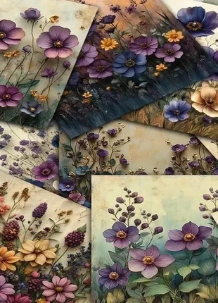 12 fogli di carta per scrapbooking, decoupage con motivo floreale vintage (Scr.136), staat: Als nieuw, € 2,65, € 3,48 inclusief Kopersbescherming