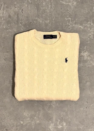 Pull Torsadé Maille / Cable Knit / Ralph Lauren RL Crème Taille XS - Logo Marine Brodé - 100% Cotton, marque: Ralph Lauren, état: Très bon état, taille: XS / 34 / 6, 50,00 €, 53,20 € Protection acheteurs incluse