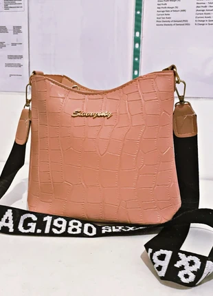 Y2K Pink Textured Statement Handbag Wide Black Strap, condition: New without tags, £5.00, £5.95 includes Buyer Protection