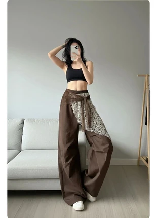 Pantalon marron large + le petit tissu, marque: Glamour, état: Très bon état, taille: S / 36 / 8, 28,00 €, 30,10 € Protection acheteurs (Pro) incluse