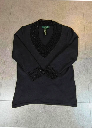 Pull en soie femme manches 3/4 noir avec perles - Ralph Lauren - taille M - très bon état #28, marque: Ralph Lauren, état: Très bon état, taille: M / 38 / 10, 20,90 €, 22,65 € Protection acheteurs incluse