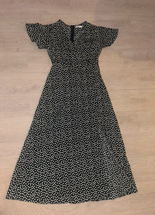 Robe longe noire à petites fleurs femme avec fente, brand: Vintage Dressing, condizioni: Nuovo senza cartellino, taglia: M / IT 42 / EU 38, €5.00, €5.95 include la Protezione acquisti