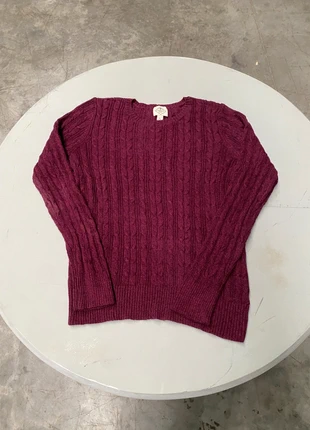 Pull torsadé knitwear St John's Bay violet bordeaux 88% coton femmes L, brand: St. John's Bay, condition: Very good, size: L / 40 / 12, €6.00, €7.00 includes Buyer Protection Pro