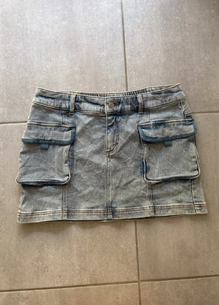 Mini jupe cargo en jean clair – Style Y2K / poches plaquées, brand: Vintage Dressing, condition: Very good, size: S / 36 / 8, €15.00, €16.45 includes Buyer Protection