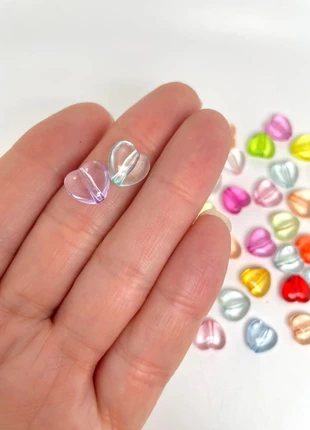 35 perles cœur s en acrylique 10x11 mm, condition: Very good, €1.50, €2.28 includes Buyer Protection