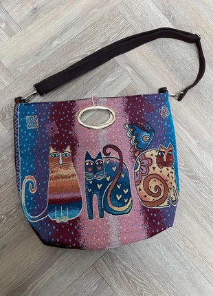 Whimsical Tapestry Bag – Cats Design 🐱, condition: New without tags, £12.99, £14.34 includes Buyer Protection